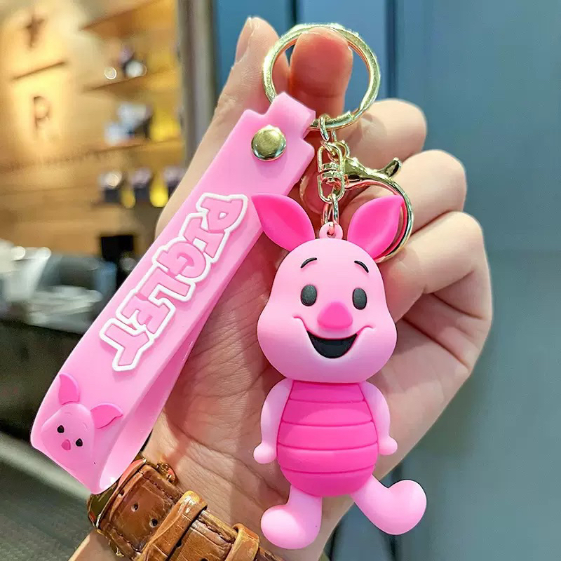 พวงดีไซน์ Winnie tigger Eeyore pigley พร้อมเชือกคล้องกุญแจ พวงกุญแจดีไซน์แฟชั่นพร้อมเชือกเส้นเล็ก พว