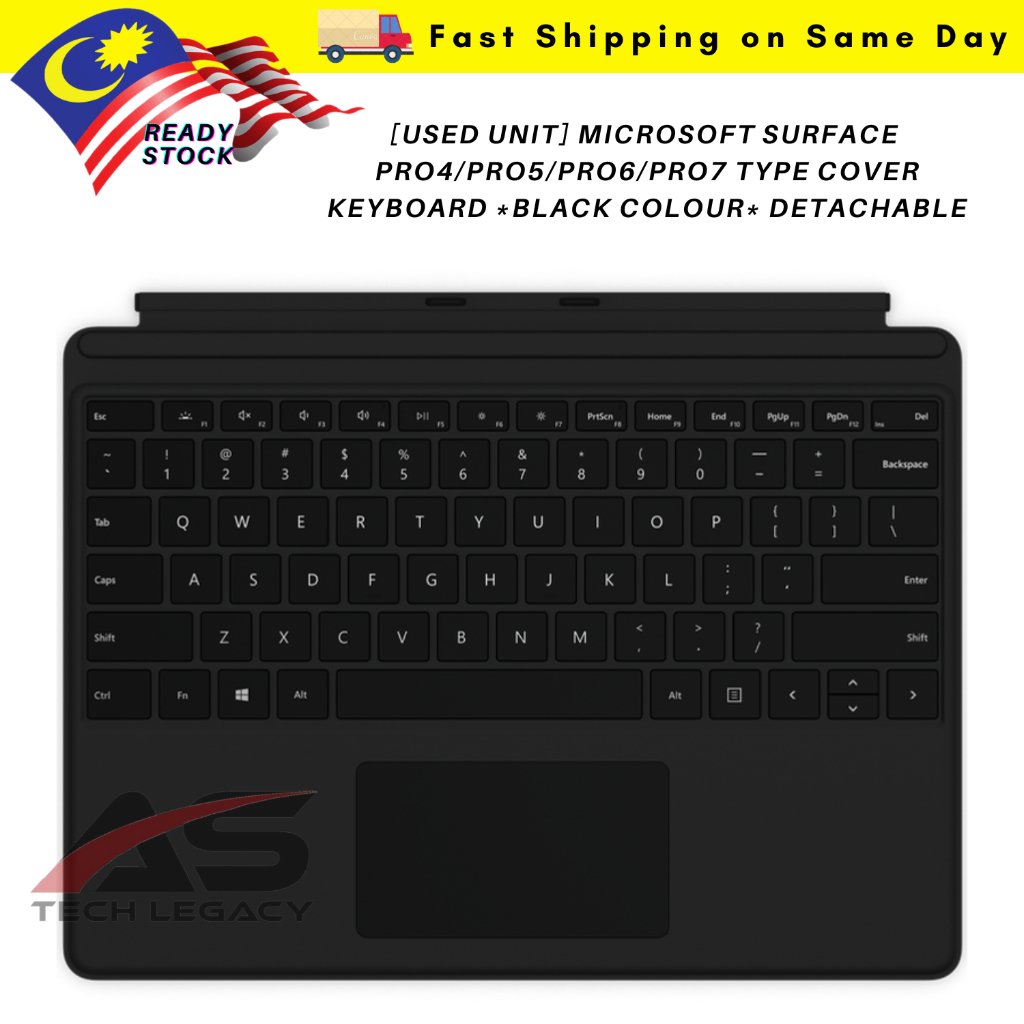 คีย์บอร์ด Type Cover [Used unit] Microsoft Surface Pro4/Pro5/Pro6/Pro7 *สีสีดํา* ถอดออกได้