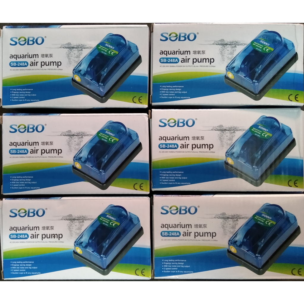 SOBO SB-248A 3W Aquarium ปั๊มลมเอาต์พุตเดี่ยว 3.5L/นาที增气泵 气机