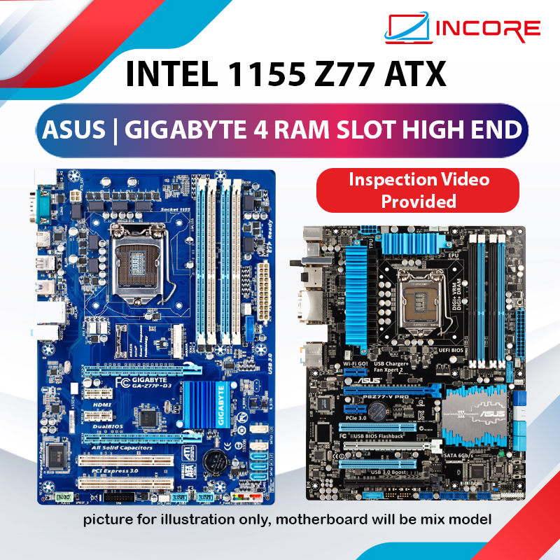 Gigabyte Z77P-D3 / Z77-HD3 / Z77-D3H / Z77-DS3H / Asus P8Z77-V LX Socket 1155 DDR3 Z77 เมนบอร์ด HIGH