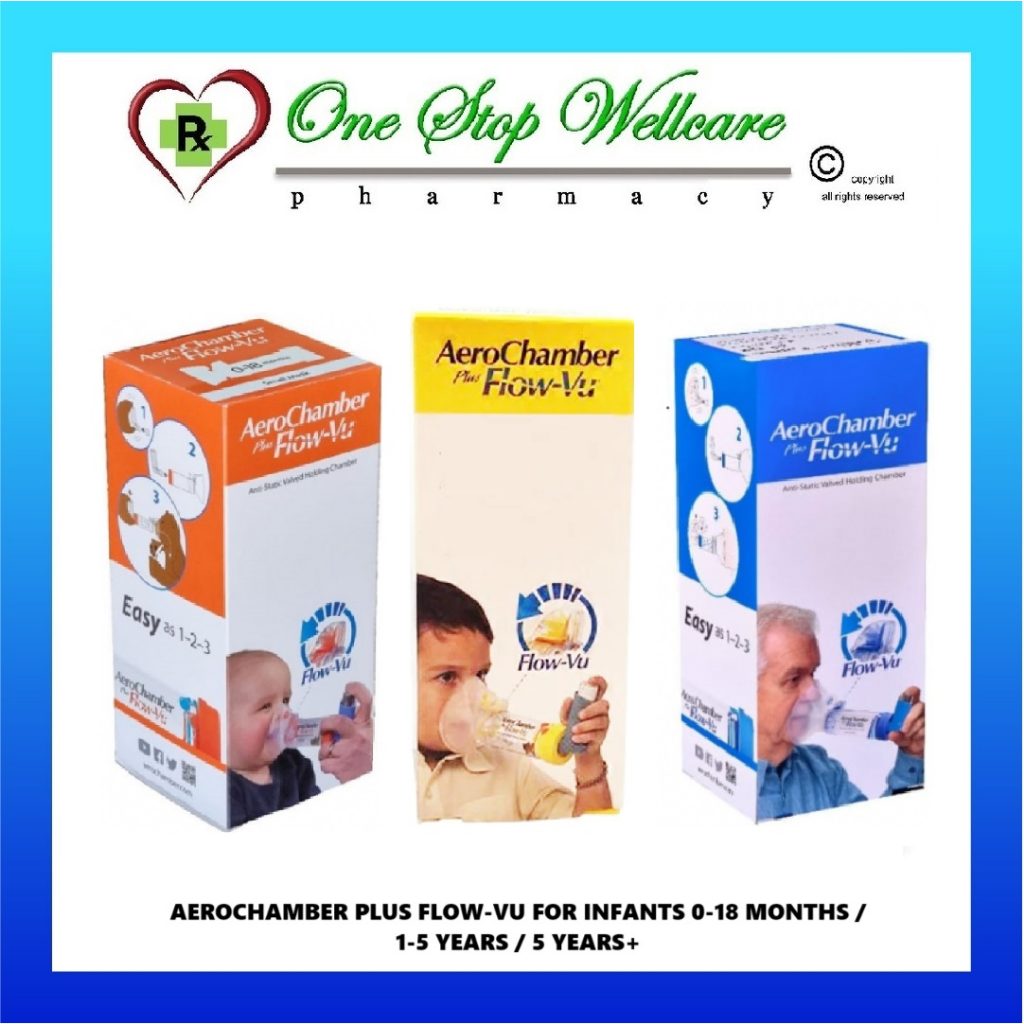 AEROCHAMBER PLUS FLOW-VU สําหรับ INFANS 0-18 MONTHS / 1-5 ปี / 5 ปี+
