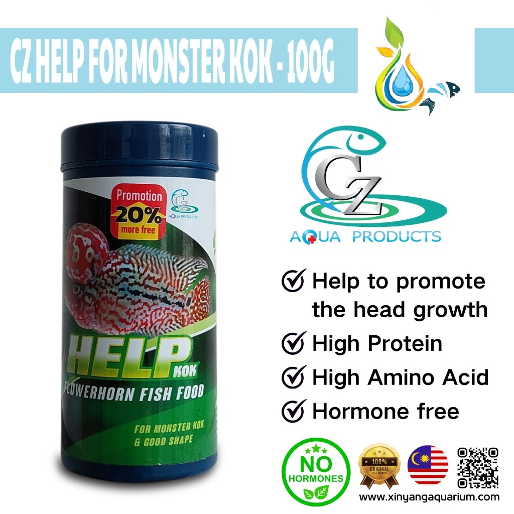 CZ Help KOK FlowerHorn อาหารปลา 100g (สําหรับมอนสเตอร์ Kok & Good Shape) อาหารปลาแตรดอกไม้