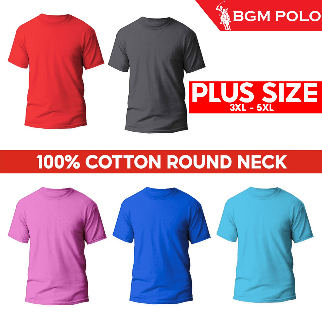 BGM POLO เสื้อยืดคอกลมผ้าฝ้ายธรรมดา Unisex BPPMTRN005-MX