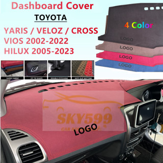 ผ้าคลุมแดชบอร์ดรถยนต์ หนังนิ่ม คุณภาพสูง สําหรับ Toyota Yaris Vios CROSS Veloz Hilux Revo Vigo Rogue