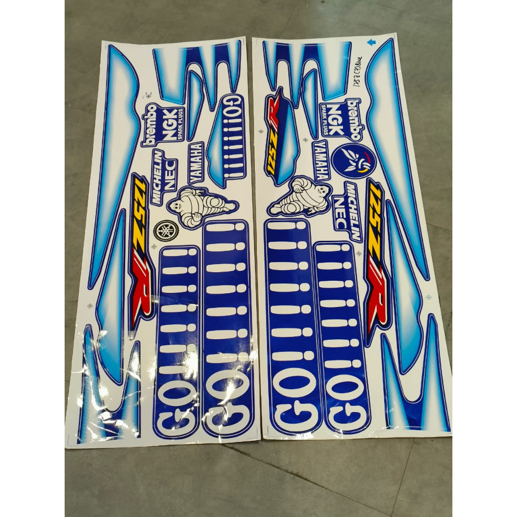 Cover Set Sticker Yamaha Y125zr y125 zr Michelin NEC Colour Blue Sticker