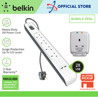 ซ็อกเก็ตป้องกันไฟกระชาก Belkin Bsv 401 Sa 2 M 4 Socket 2 M 2 Usb 2 . 4 A