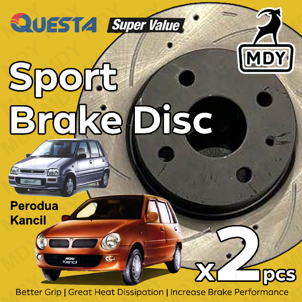 QUESTA ดิสก์เบรกกีฬาด้านหน้าโรเตอร์ Perodua Kancil QT-DR-PRD007 เจาะและ เจาะรู
