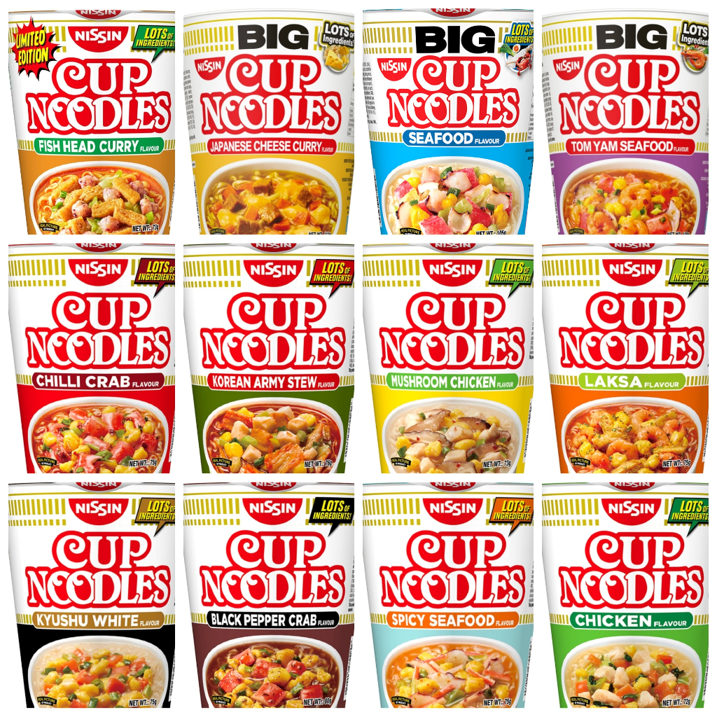 Nissin Instant Cup Noodles [ Tomyam Seafood / Chicken / Seafood / Laksa / Kyushu White / Spice Seafo