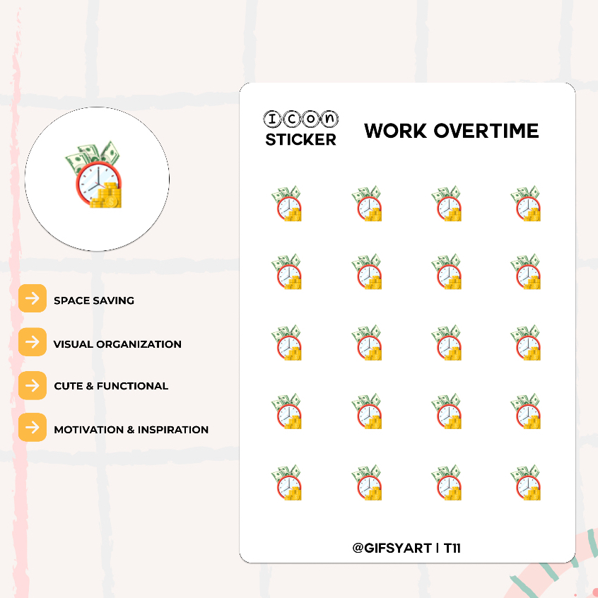 Work Overtime – สติ๊กเกอร์ไอคอนเล็ก, โบโจ, กุ๊ยนิจิ, สติ๊กเกอร์ Kinbor & Planner