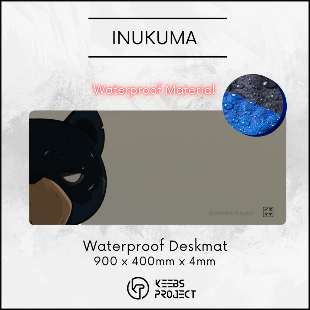 Inukuma Bear แผ่นรองโต๊ะกันน้ํา (900 มม. x 400 มม. x 4 มม.) แผ่นรองเมาส์