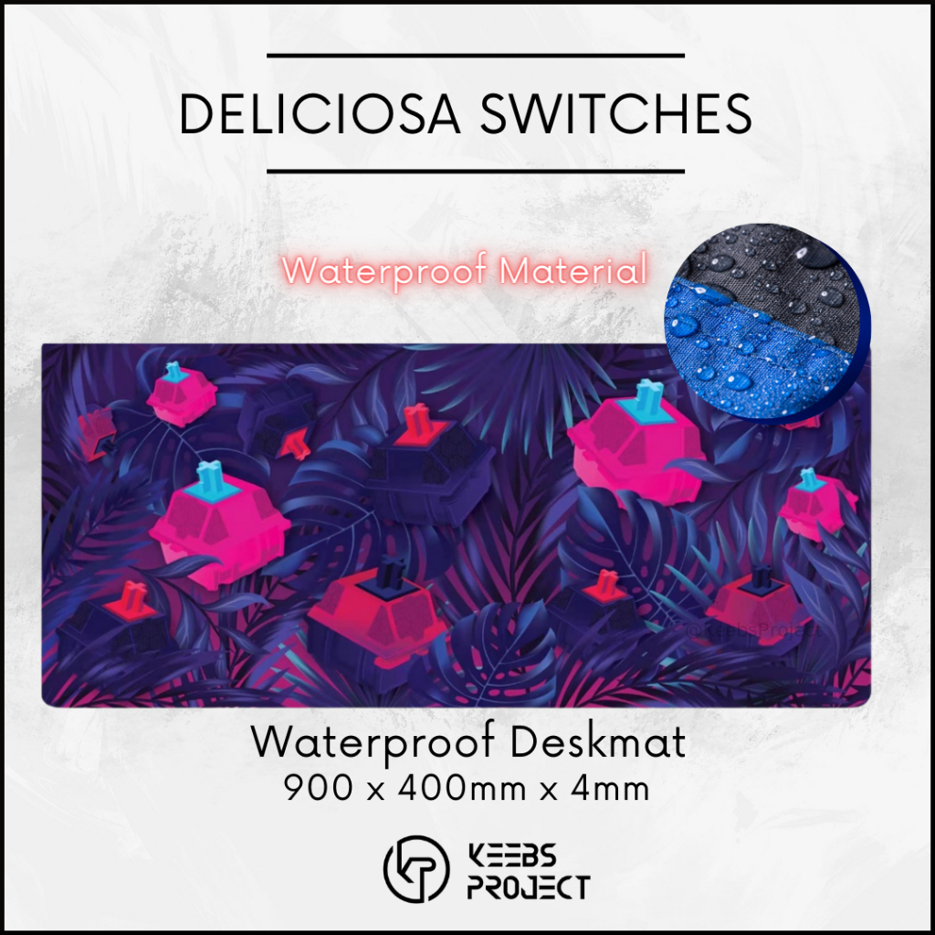 DELICIOSA SWITCHES แผ่นรองโต๊ะกันน้ํา (900 มม. x 400 มม. x 4 มม.) แผ่นรองเมาส์