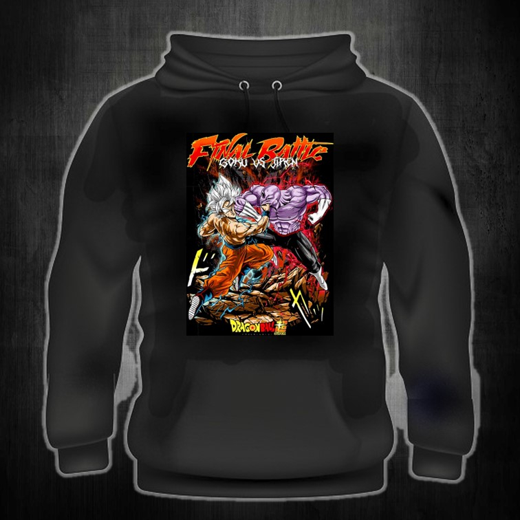 DRAGONBALL GOKU VS JIREN อะนิเมะเสื้อฮู้ดพิมพ์ลาย unisex