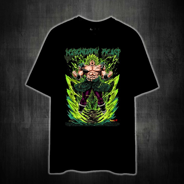 LEGENDARY BROLY DRAGONBALL อะนิเมะพิมพ์เสื้อยืด unisex ผ้าฝ้าย 100%