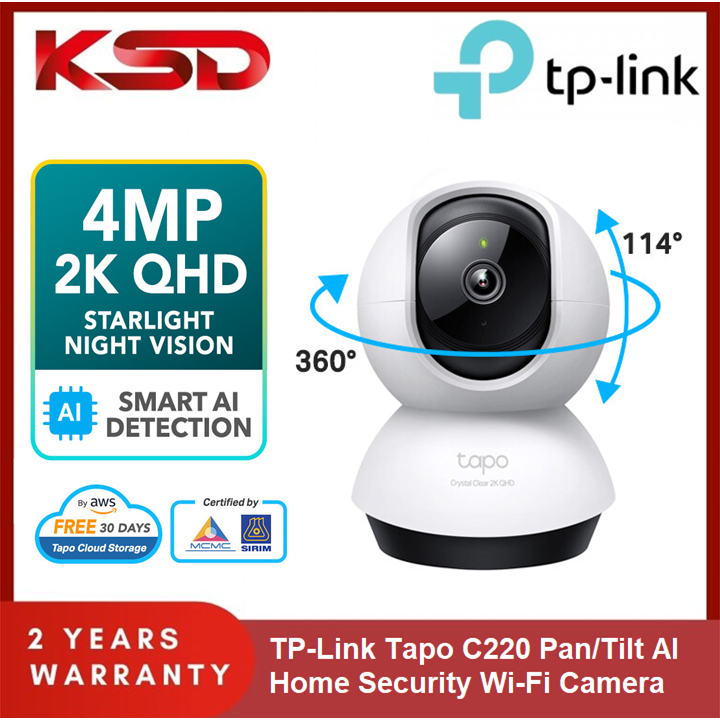 TP-Link Tapo C220 Pan/Tilt AI Home Security Wi-Fi Camera