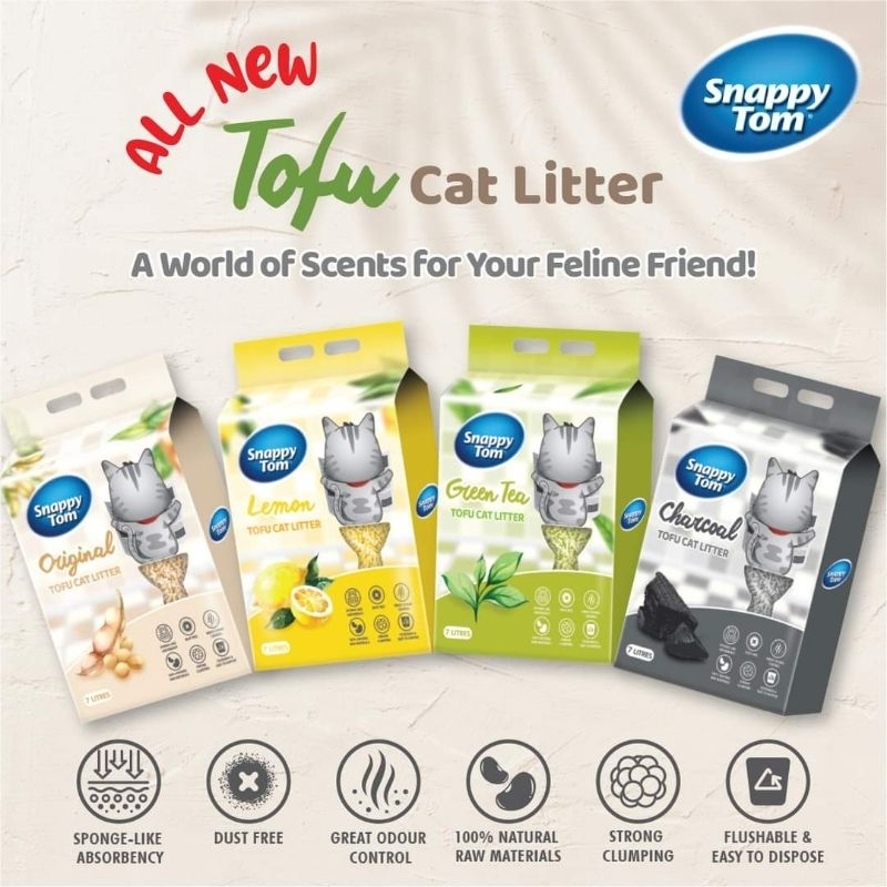 Snappy Tom Cat Tofu Cat Litter 7L ทรายแมว