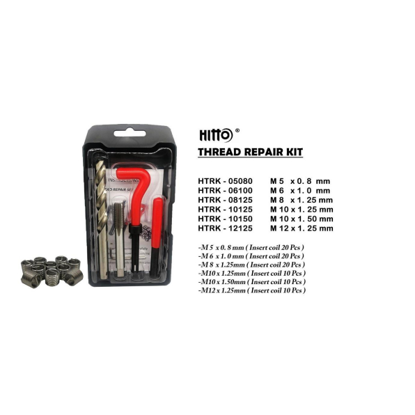 [ HITTO ] ชุดซ่อมเกลียว/เครื่องมือ M5 x 0.8mm/M6 x 1.0 MM/M8x1.25mm /M10x1.25/M10x1.50/M12X1.25mm (ค