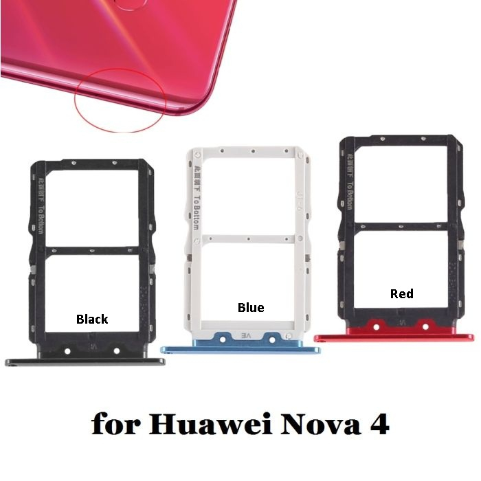 ถาดใส่ซิมการ์ด ซิมการ์ด ซิมคู่ 1 ซิม 2 แบบเปลี่ยน สําหรับ Huawei Nova 4 Nova4