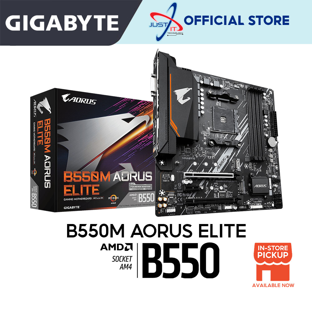 GIGABYTE B550M AORUS Elite AM4 Gaming เมนบอร์ด Combo Deal AMD RYZEN 5 5600G / 5500 / 5600X / 5700G /