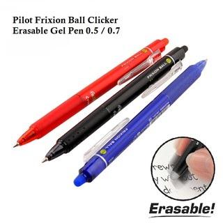 Pilot Frixion Ball Clicker ปากกาเจลลบได้ 0.5 / 0.7 (รีฟิลได้)