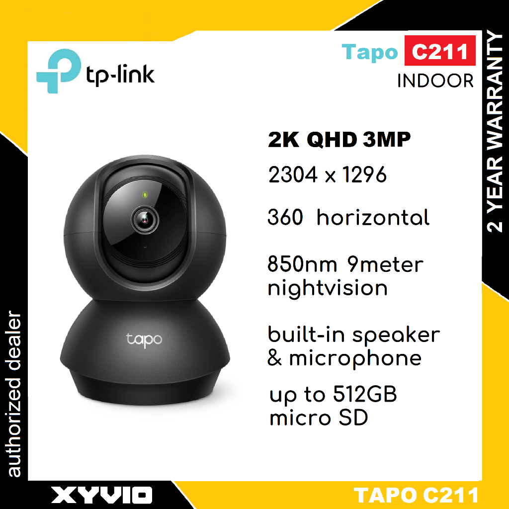 TP-LINK TAPO C211 2K QHD Pan/Tilt Home Security Wi-Fi Camera (Tapo C211 / C225 / C120 / C500 / C520W