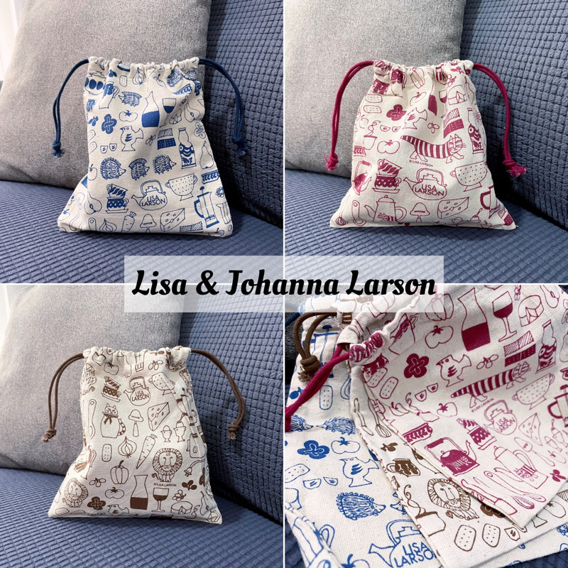 สวีเดน Lisa & Johanna Larson Lisa Larson Drawstring Pocket Bag Storage Organizer เครื่องสําอาง Trave