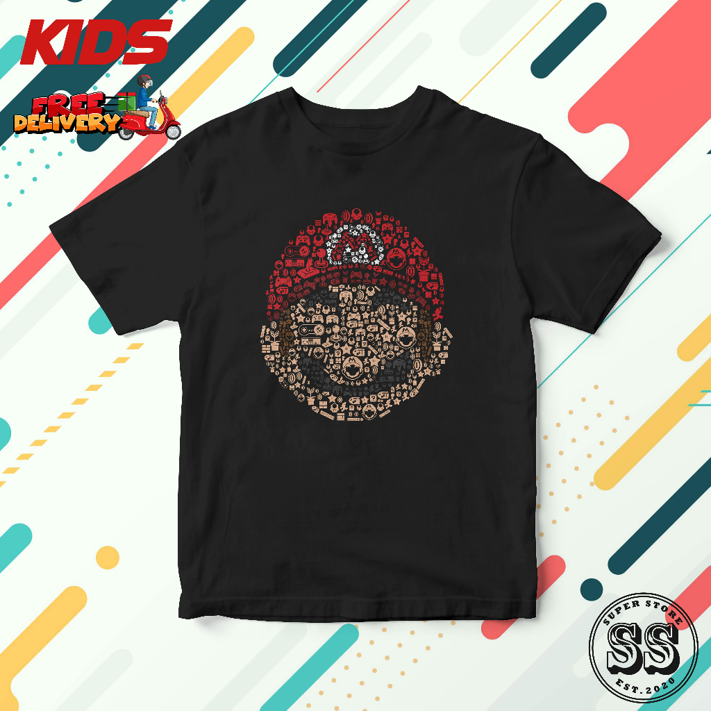 KIDS MARIO TSHIRT DESIGN 27 ผ้าฝ้ายคุณภาพสูง BAJU BUDAK