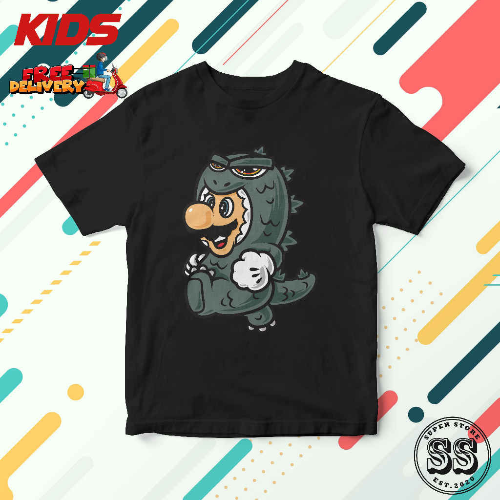เด็ก MARIO TSHIRT DESIGN 29 ผ้าฝ้ายคุณภาพสูง BAJU BUDAK