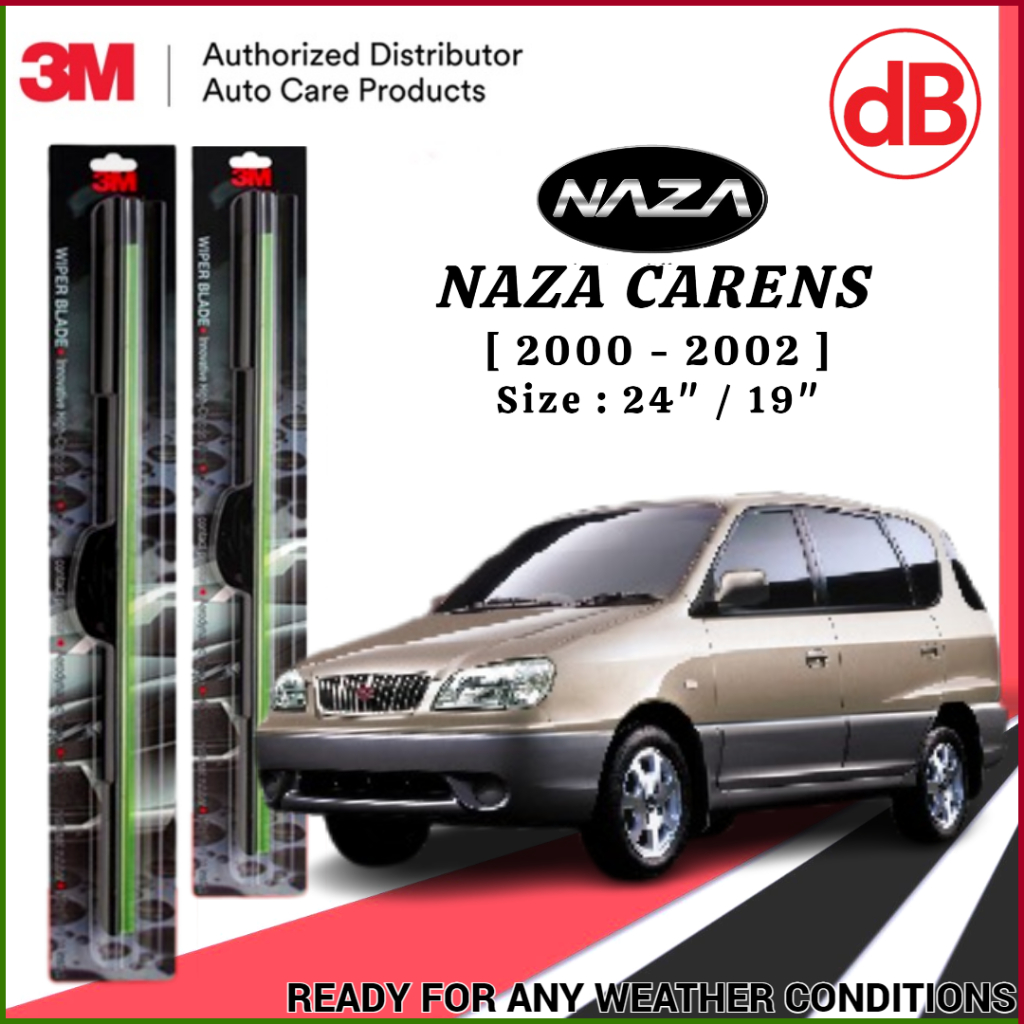 ใบปัดน้ําฝน 3M - Kia / Naza Carens (2000 - 2002) 24" / 19"