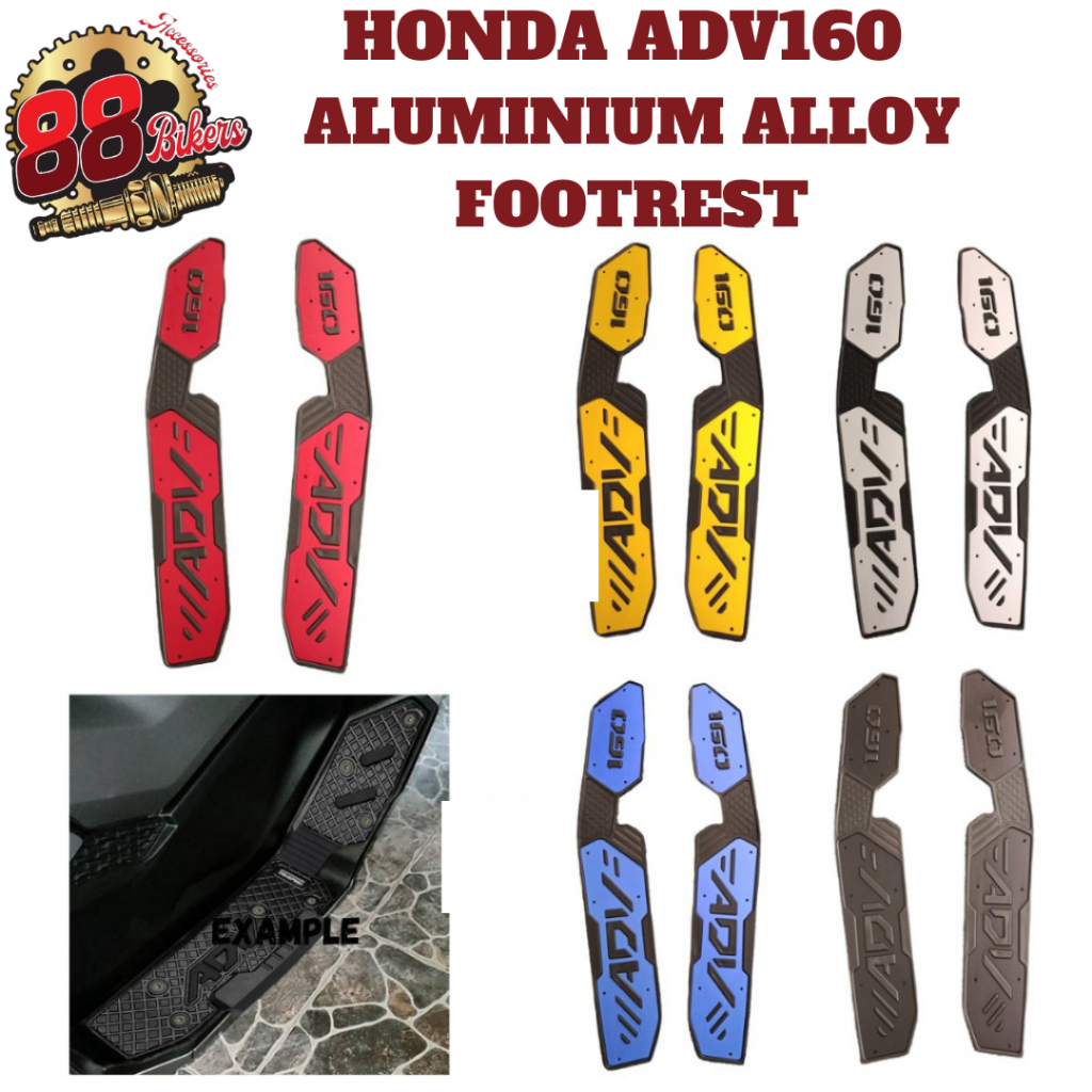 พรม Honda ADV 160 FOOTREST ADV160 รถจักรยานยนต์ CNC อลูมิเนียมยาง Footrest Footboard Matting พรม