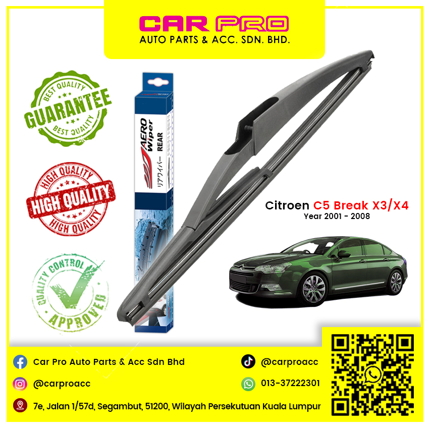 Citroen C5 Break X3 X4 2001 - 2008 ที่ปัดน้ําฝนด้านหลัง Belakang 11