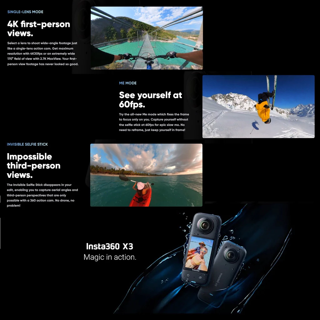 Insta360 X3 / X4 กล้อง 360 Action Camera 5.7K 72MP thumbnail 5