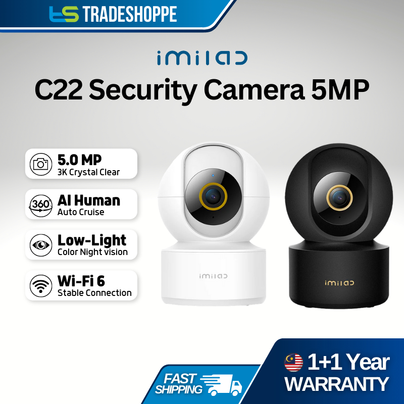 【อย่างเป็นทางการ】Imilab C22 กล้องวงจรปิดรักษาความปลอดภัย 5MP WiFi 6 CCTV มองเห็นกลางคืน CMSXJ60A สําหรับ Xiaomi Home APP