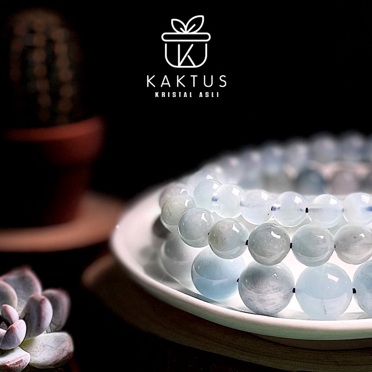 KAKTUS Kristal Aquamarine Crystal Bracelet 海蓝宝水手链-คริสตัลหัวใจ