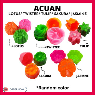 Acuan Kaswi Twister Viral Kuih Kasui Plastik Steamable Kukus 12 ชิ้นแม่พิมพ์ Kueh พลาสติก Twister แม่พิมพ์ดอกบัวทิวลิป