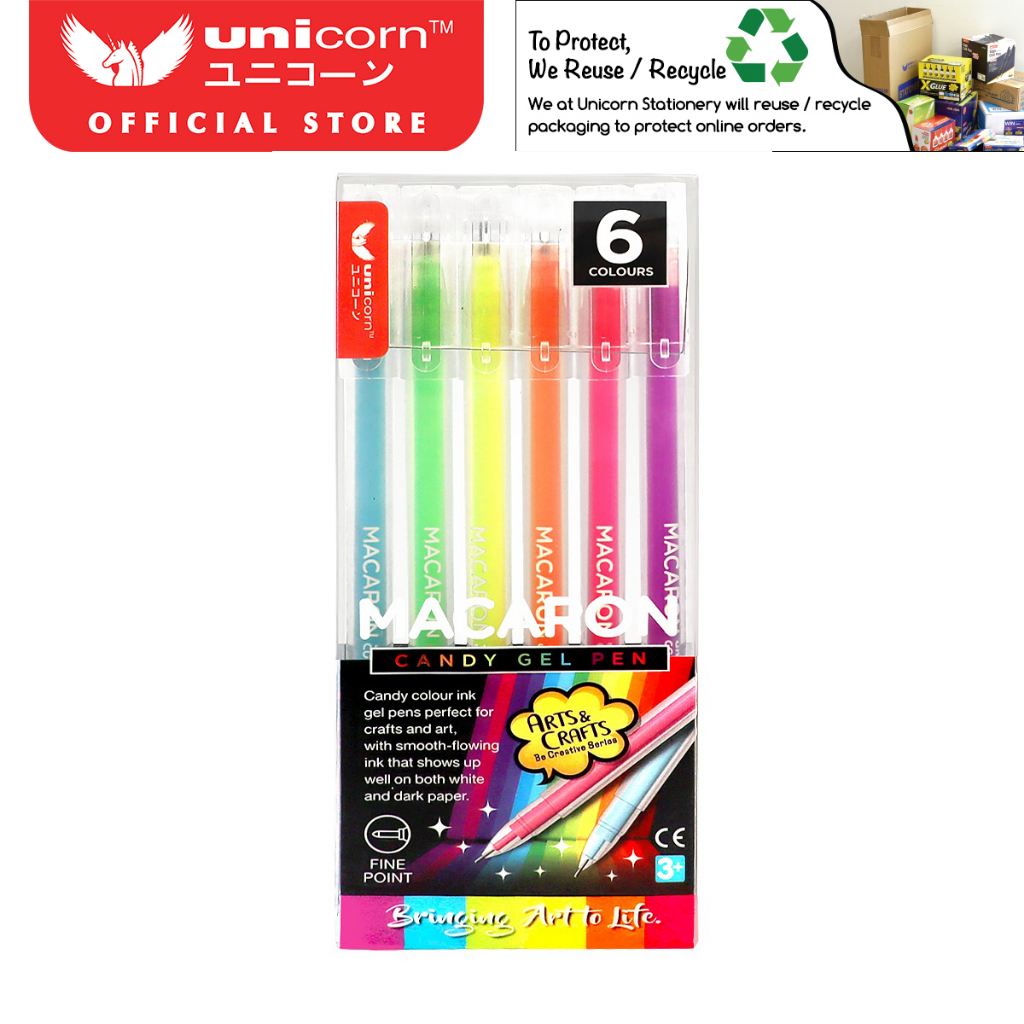 เครื่องเขียนยูนิคอร์น Metallic Sparkle/Macaron Candy Gel Pen UMG-6MX/UMG-6GX