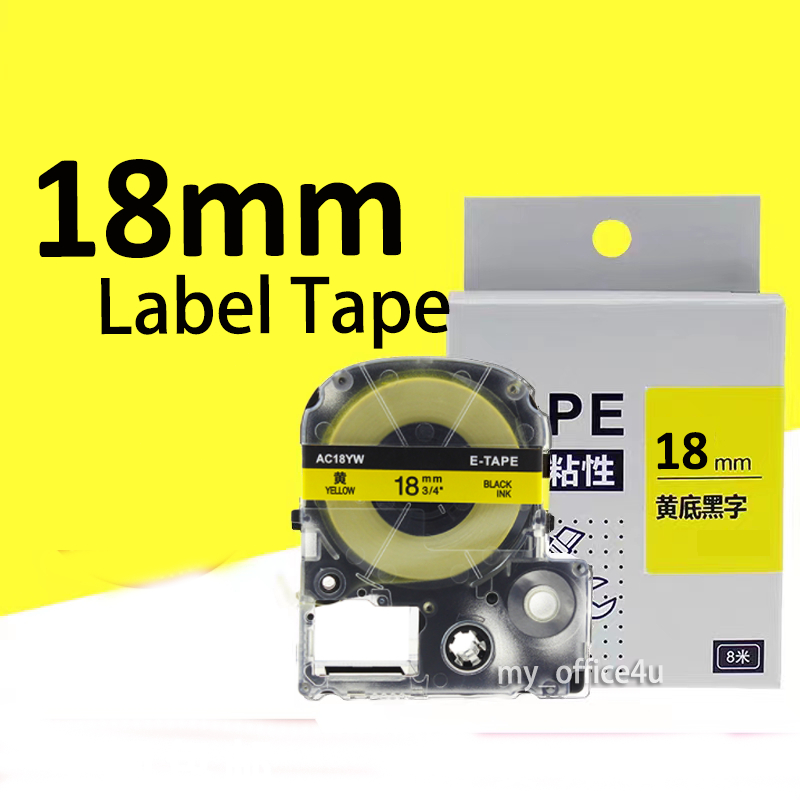 ใช้งานร่วมกับ Epson Label Tape18mm Label Maker เทปสําหรับ Epson LW-K200BL LW-400 LW-K400 LW-C410 LW-