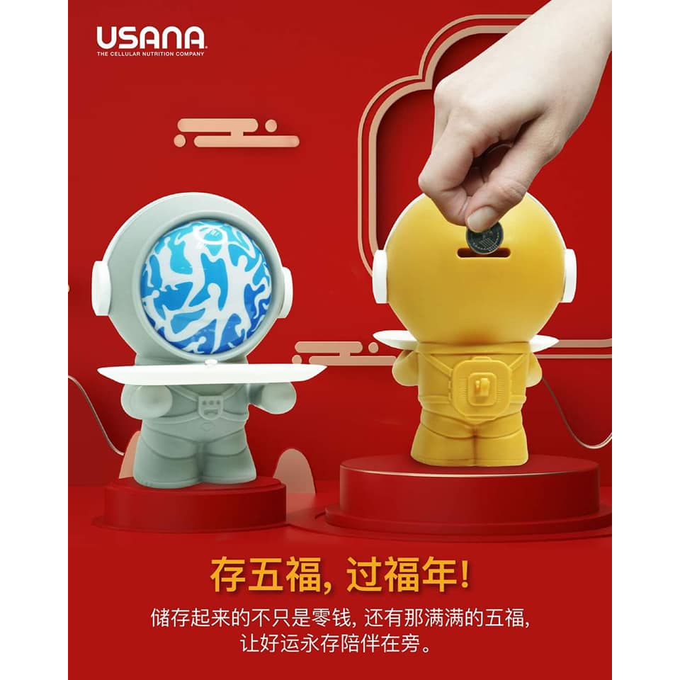 USANA นักบินอวกาศ Tabung Duit/Kid Kawaii เหรียญธนาคารเงินธนาคารเงินธนาคารเงิน USANA นักบินอวกาศ Tabu
