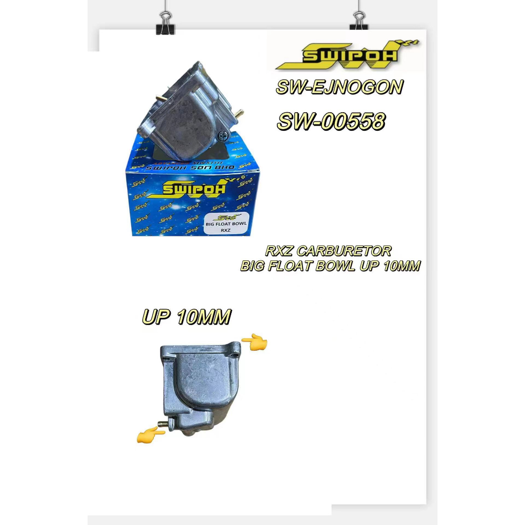 SWIPoH CARBURETOR RXZ BOWL UP 10 มม.FLORY LONG PANMINGFY PNP CARBURATOR BEST สําหรับ MODY SCK YYPANG
