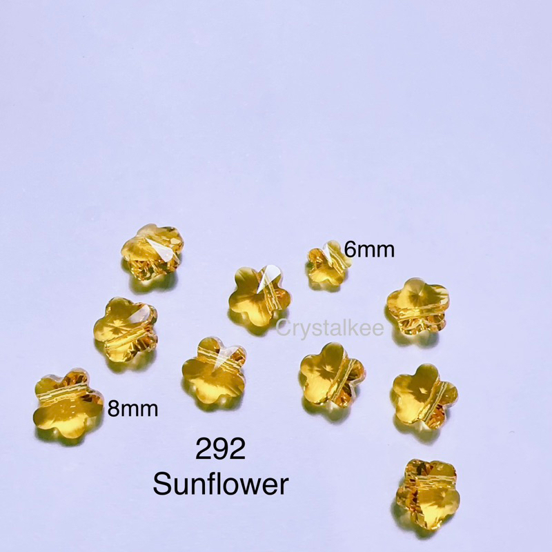 AUSTRA CRYSTAL SWAROVSKI ELEMENTS 5744 8 มม. ลูกปัดดอกไม้ SW CRYSTAL 9 ชิ้น/แพ็ค