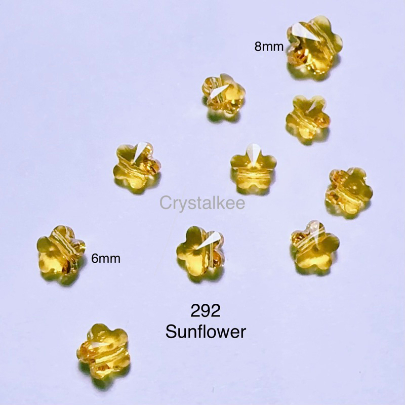 AUSTRA CRYSTAL SWAROVSKI ELEMENTS 5744 6 มม.ลูกปัดดอกไม้ SW CRYSTAL 9 ชิ้น/แพ็ค