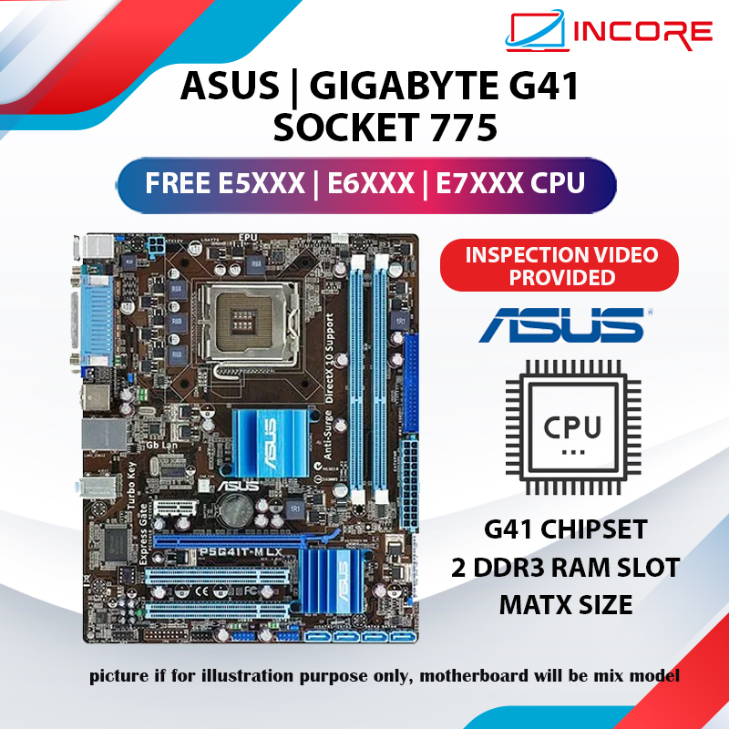 เมนบอร์ดซ็อกเก็ต สําหรับ Asus Gigabyte G41 DDR3 P5G41T-M LX G41MT-S2 Socket 775 Intel P5G41 G41M