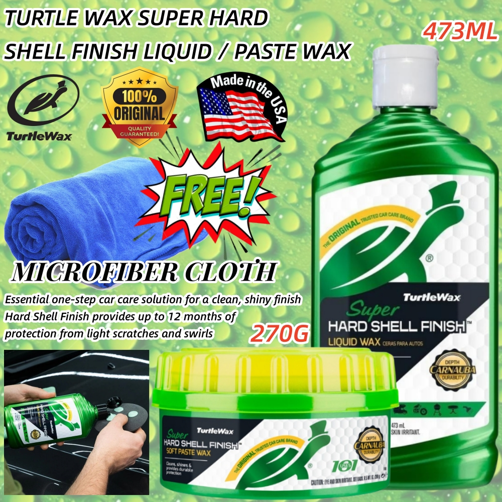 (ขี้ผึ้งเต่า 100%) Turtle Wax Super Hard Shell Liquid Wax / Paste Wax
