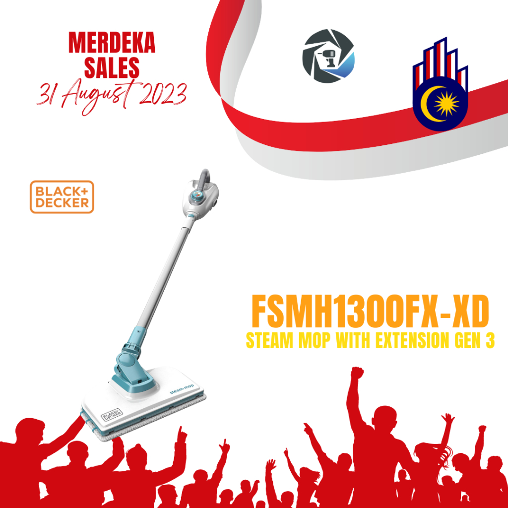 BLACK & DECKER FSMH1300FX 6 In 1 Multi-Slovel Steam Mop Home Cleaner 1300W (FSMH1300, FSMH1300FX)
