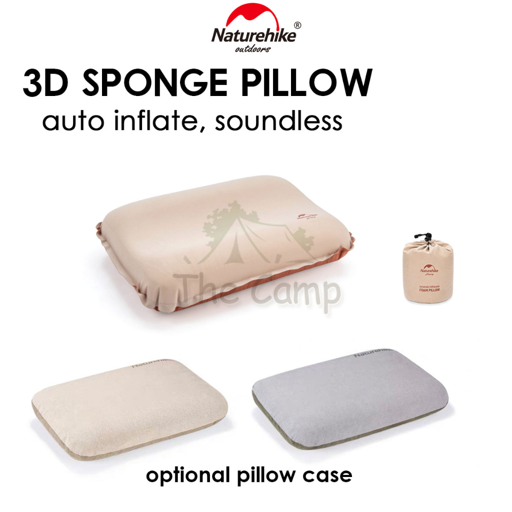 Naturehike 3D อัตโนมัติ Inflatable ฟองน้ําหมอน Camping เงียบ Soundless อัตโนมัติพอง Travel Air Bed N