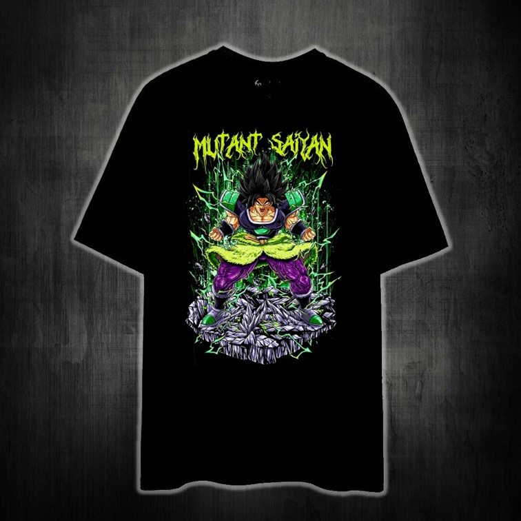 MUTANT BROLY DRAGONBALL อะนิเมะพิมพ์เสื้อยืด unisex ผ้าฝ้าย 100%