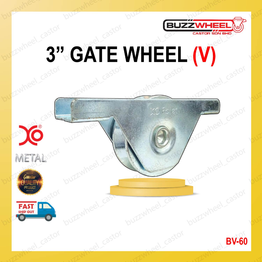 3" BV-60 (75MM X 23MM V-GROOVE) METAL GATE ROLLER/ WHEEL/ RODA PAGAR BESI/ SLIDING GATE ROLLER