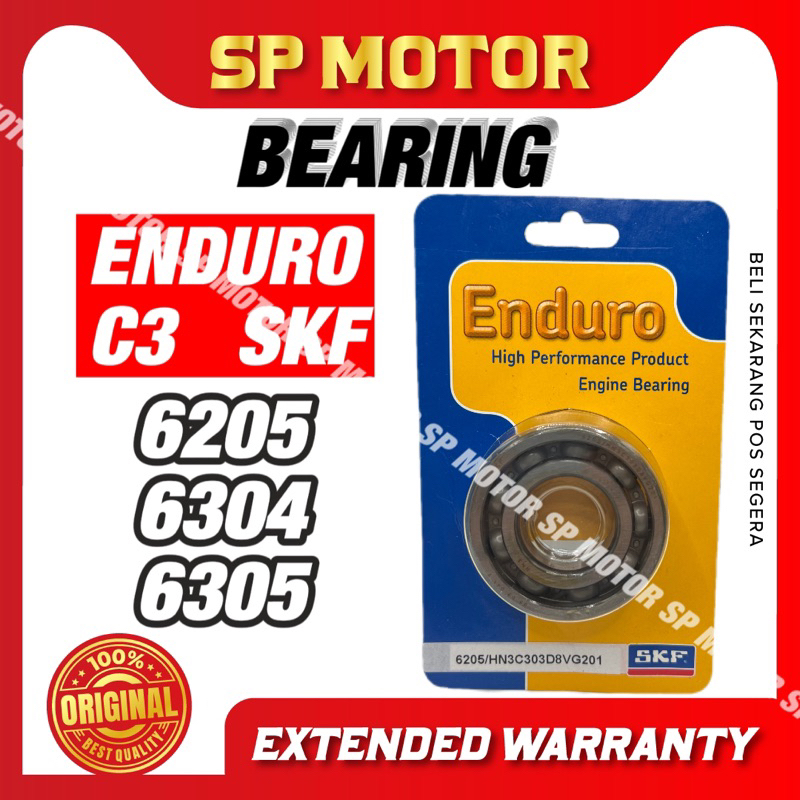 6205 / 6304 / 6305 / 63/22 SKF C3 / C4 ENDURO BEARING HARDEN