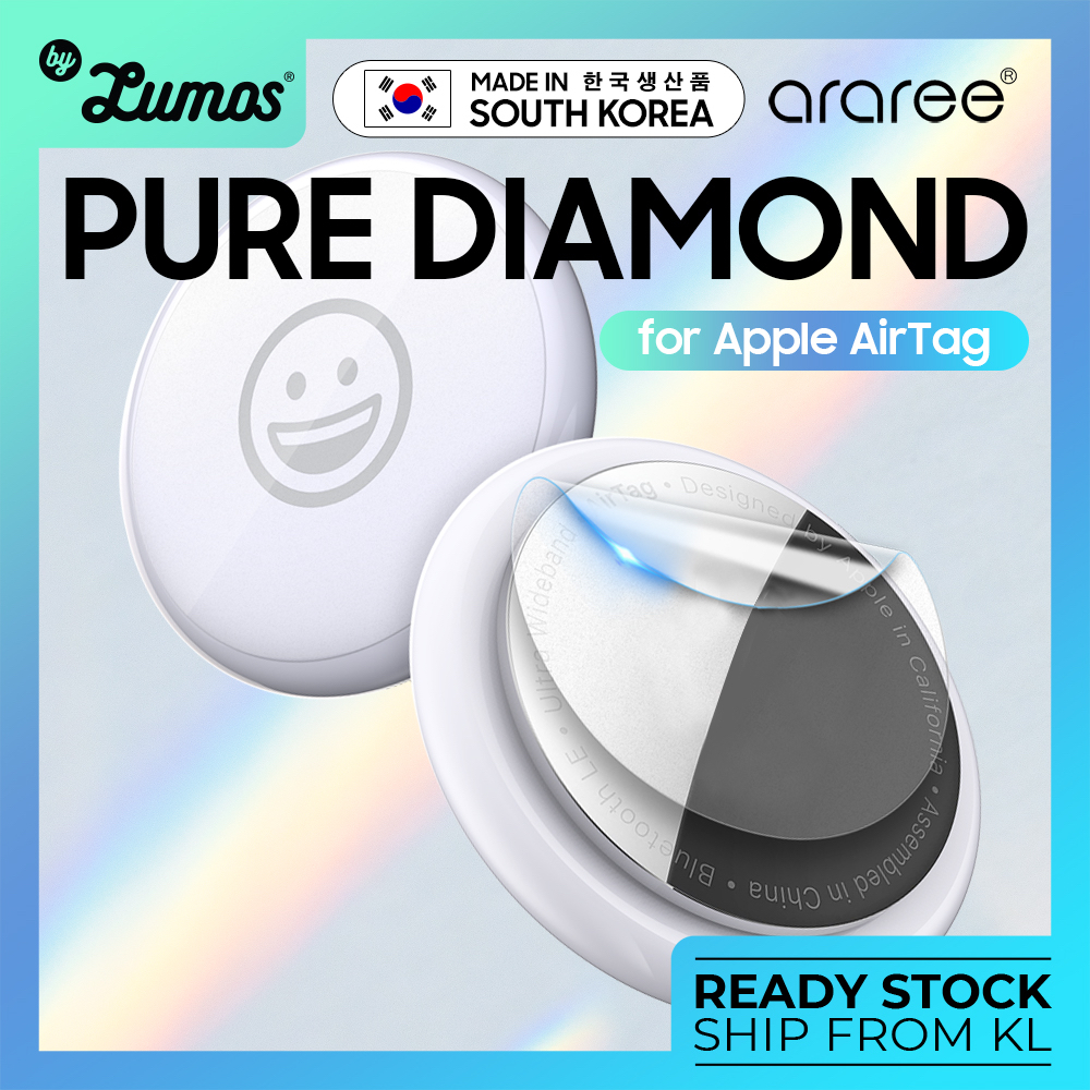 Araree Pure Diamond สําหรับฟิล์มป้องกันแบบเต็มรอยขีดข่วนของ Apple Air-Tag แพ็ค 2 ชิ้น