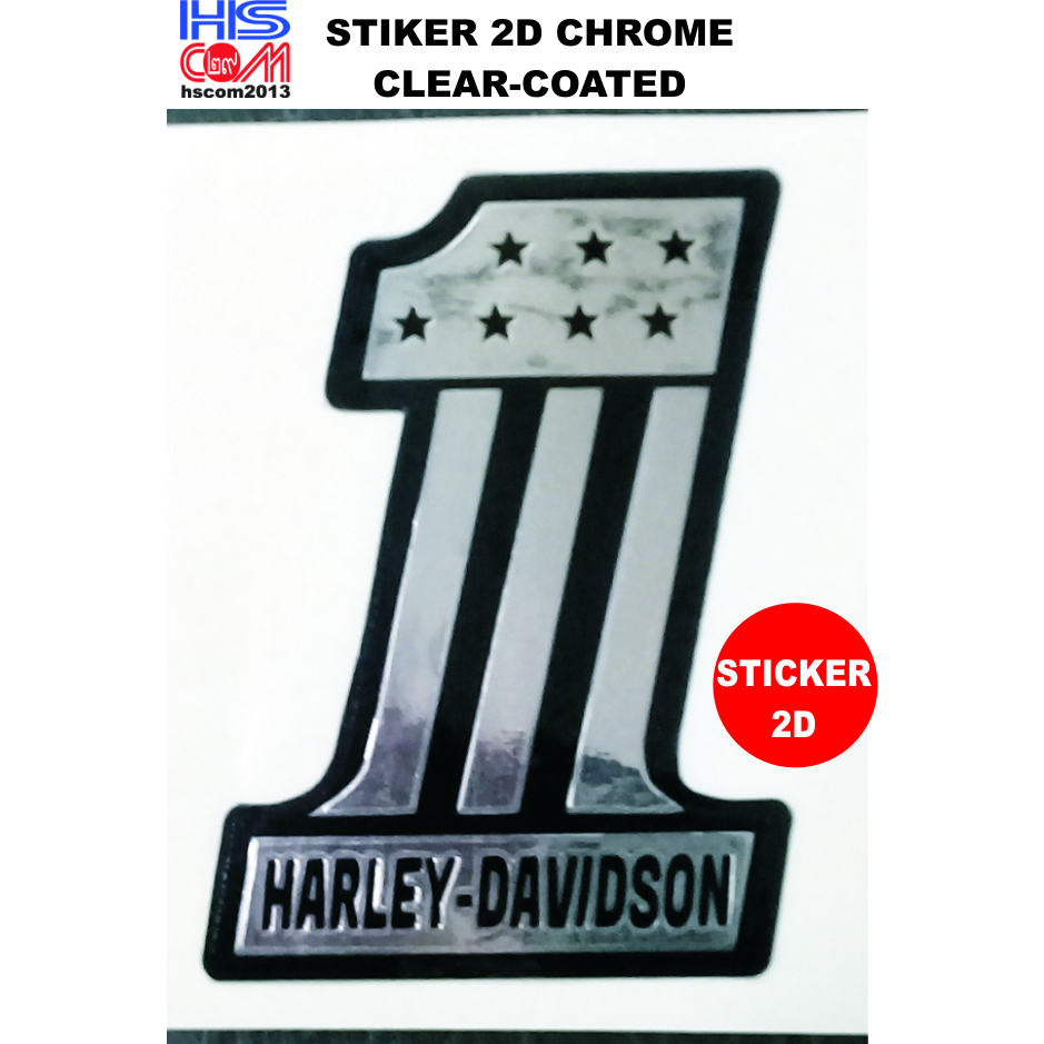 0122 20230915-1242 HARLEY DAVIDSON NUMBER 1 STIKER 2D CHROME CLEAR-COATED