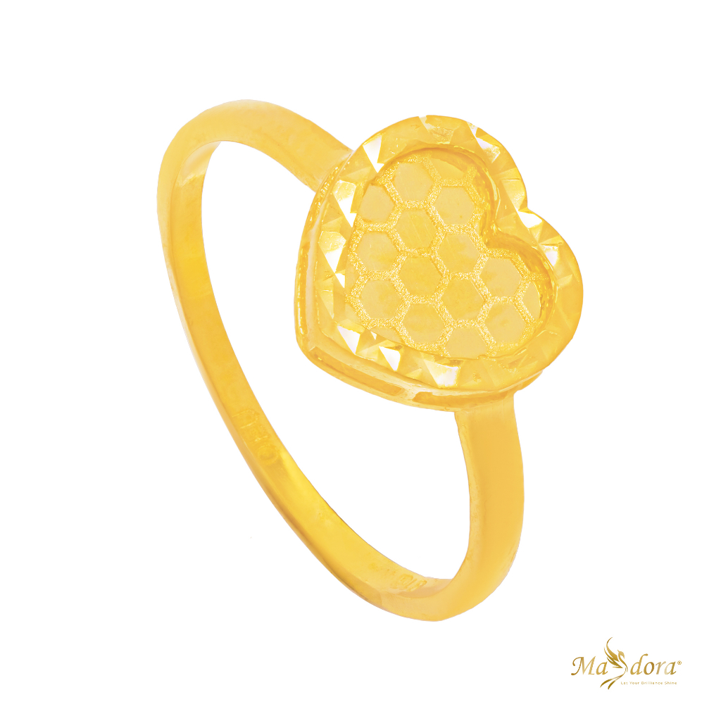 Masdora Honeycomb Love Gold Ring Emas 916
